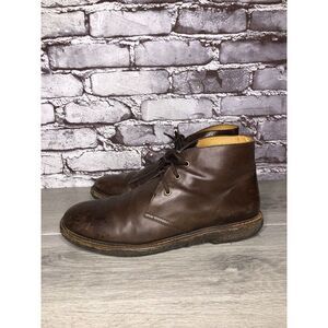 A.P.C Brown Leather Chukka Lace Up Ankle Boots Gum Soles Men Sz 42EU/9M US
